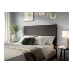 T�te de lit numa en velours c�tel� - gris fonc� - largeur 160 cm