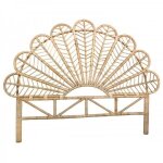 T�te de lit en rotin naturel fleur 2 personnes