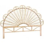 T�te de lit en rotin naturel - inconnu - fleur - 2 personnes - ethnique - ailleurs