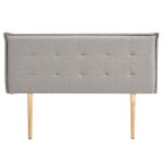 T�te de lit timoth� 140 capitonn�e en tissu rembourr� pieds en bois design �l�gant pour lits 140 cm gris ...