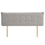 T�te de lit zelox 160 capitonn�e en tissu rembourr� pieds en bois design �l�gant pour lits 160 cm gris ...