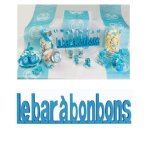 Texte bois bar  bonbon bleu pour candy bar buffet de bonbon