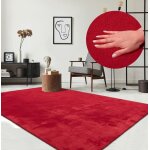 Tapis moelleux - the carpet - relax - antid�rapant - lavable - rouge 60x110 cm
