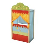 Thtre de marionnettes en bois et tissu roba - avec horloge - multicolore