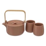 Th�i�re & 2 mugs teapot 50cl terracotta