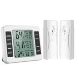 Thermomtre de frigo congelateur thermomtre de rfrigrateur sans fil avec 2 capteurs alarme sonore ...