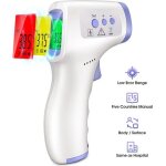 Thermomtre frontal digital sans contact infrarouge mesure frontale lecture code couleur lcd alerte fivre ...