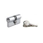 Sp - cylindre de serrure double entrée 30x30mm aluminium anti - arrachement 3 clés nickel Sp - cylindre de serrure double entrée 30x30mm aluminium anti - arrachement 3 clés nickel