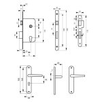Thirard - garniture serrure encastrable � cylindre + ensemble poign�es leto axe 50mm bouts ronds 3 cl�s ...