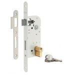 Thirard - serrure encastrable � cylindre pour porte dentr�e axe 40mm bouts ronds cylindre 30x30mm blanc ...