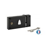 Thirard - serrure horizontale en applique à clé à fouillot pour portail droite axe 56mm 140x82mm noir ... Thirard - serrure horizontale en applique à clé à fouillot pour portail droite axe 56mm 140x82mm noir ...