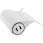 Multiprise canap� 1 prise 2p + t 16a + 2 usb - blanc - thomson
