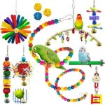 Tianyi - 15 jouets  mcher pour perroquet balanoire nid doiseau hamac perchoir cloche cage  oiseaux ...