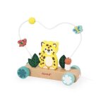 Tigre � tirer avec circuit de motricit� boulier - jouet � promener en bois - d�s 12 mois
