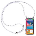 Tikawi coque collier iphone 13 mini (5. 4) transparente avec cordon blanc tour de cou coque en silicone ...
