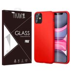 Tikawi coque iphone 12 mini (5. 4) silicone rouge + verre tremp tikawi [gel souple] [haute protection] ...