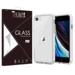 Tikawi coque iphone se 2022 / 2020 (47) transparente + film de protection verre tremp� hd gel souple ...