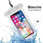 Tikawi x2 coque housse tanche blanche universelle iphone 8 plus / x / xr / xr max / 7 / 7 plus sony ...