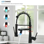 Timaco led noir mitigeur cuisine avec douchetterobinet de cuisine  ressort pivotant  360 degrsfabriqu ...