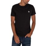 T - shirt homme timberland dun river - noir - logo brod - col rond - manches courtes