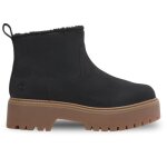 Bottes - timberland - stone street mid - femme - cuir - noir - lacets