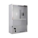 Present time - armoire  pharmacie en acier chrom - gris