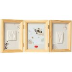 Tiny love double frame photo empreinte main pied bebe kit cadre bebe argilecadeau naissance tiny creations ...