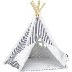 Tipi pour enfant - petitcollin - mini - tipi rayé - toile et bois - mixte - 3 ans et plus Tipi pour enfant - petitcollin - mini - tipi rayé - toile et bois - mixte - 3 ans et plus