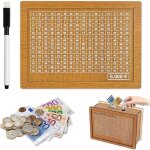 Tirelire en bois rosedoes - vintage avec chiffres et marqueurs effaçables Tirelire en bois rosedoes - vintage avec chiffres et marqueurs effaçables