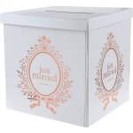 Tirelire urne mariage - just married - blanc et rose gold - 20cm - carton - vendu  lunit