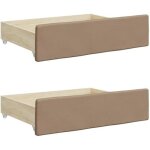 Tiroirs de lit - vidaxl - 2 pcs - cappuccino - bois ding�nierie - similicuir durable
