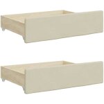 Tiroirs de lit - vidaxl - 2 pcs - cr�me - bois ding�nierie - similicuir durable