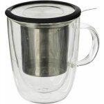 Tisani�re double paroi avec anse verre & acier inoxydable