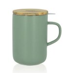 Tisanire en grs avec couvercle en bois - ogo living - 475ml - vert