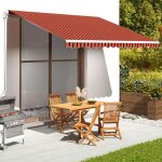 Tissu de remplacement pour auvent - vidaxl - orange et marron - 4x35 m - 100% polyester - rsistant aux ...