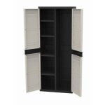 Titanium plastiken armoire 2 portes avec étagères et penderie l70 x p44 x h176 cm beige et noire gamme ... Titanium plastiken armoire 2 portes avec étagères et penderie l70 x p44 x h176 cm beige et noire gamme ...