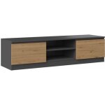 Tivoli - meuble tv style moderne - 140x40x36cm - 2 niches + 2 portes - rangement mat�riel t�l� / audio ...