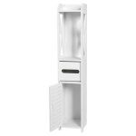 Tmishion armoire de salle de bain etagre meuble colonne salle de bains blanche en plaque bois et plastique ...