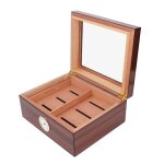 Tmishion bote  cigares humidor cave  cigares grande capacit 2 couches en bois de cdre durable maintenir ...