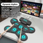 Tmishion ensemble de batterie lectronique portable pliable intgr double haut - parleurs