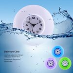 Tmishion horloges murales salle de bain cuisine miroir ventouse horloge murale douche tanche quartz ...