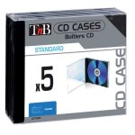 Coffret pour cd - tnb - pack de 5 - transparent - plateau noir - format standard 1423x1245cm
