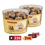 Toblerone - 2 boites de 113 mini barres chocolates - assortiment mini toblerone : chocolat au lait chocolat ...