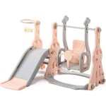 Toboggan balan�oire 4 en 1 enfant int�rieur et ext�rieur basket jouer famille glissi�re aire de jeu - ...