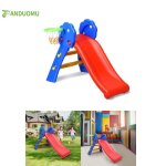 Toboggan pour enfants 3 - 8 ans avec panier de basket en plastique multicolore