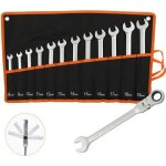 Todeco jeu de cls mixtes avec sac de transport 12 pices cles plates a cliquet cle mixte 8 - 19 mm jeu ...