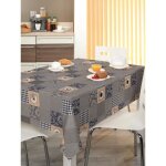 Toile cirée novotex - adèle 140x280cm - gris - rectangulaire - synthétique - autres motifs Toile cirée novotex - adèle 140x280cm - gris - rectangulaire - synthétique - autres motifs