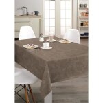 Toile cir�e novotex - lina 140x140cm - carr� - marron - synth�tique - motifs vari�s