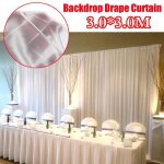 Toile de fond - sc�ne - rideau - tissu blanc 3x3m - d�coration mariage party