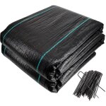 Vounot� toile de paillage 25m x 2m 100g / m� avec 50 piquets de fixation - b�che g�otextile anti uv contre ...